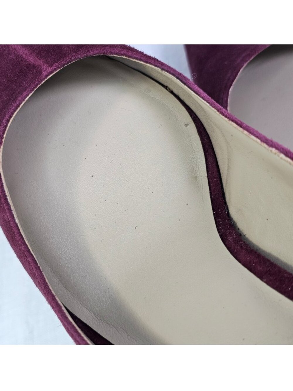 Ann Taylor Eryn Suede Pump 2.75” Kitten Heel Pointed Toe Scarpin 8.5 Plum Rose - Picture 10 of 13